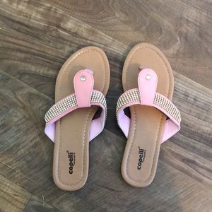 Pink sparkly sandals